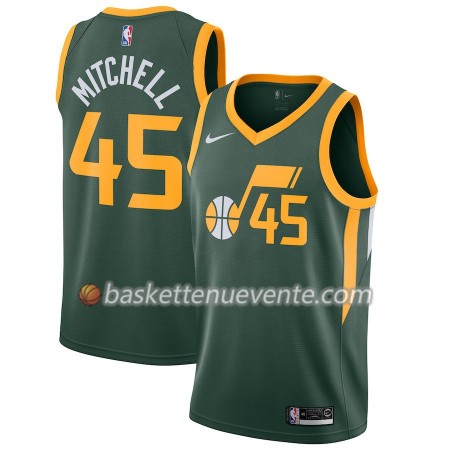 Maillot Basket Utah Jazz Donovan Mitchell 45 2018-19 Nike Vert Swingman - Homme